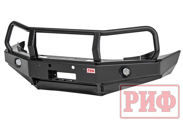 Бампер РИФ силовой передний Ford Ranger T6 2011-2015 с доп. фарами и защитной дугой