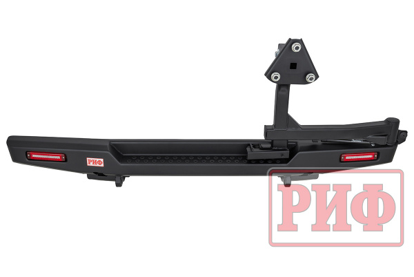 Бампер РИФ силовой задний для ГАЗ Соболь NN 4x4 с фонарями, калиткой, возможностью установки фаркопа, стандарт