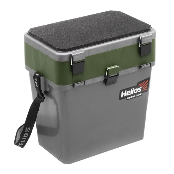 Ящик рыболовный зимний HELIOS, 19 л, серый/хаки
