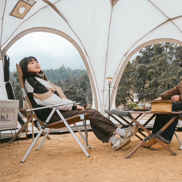 Кресло туристическое Naturehike складное, регулируемое, темно-коричневое, до 140 кг