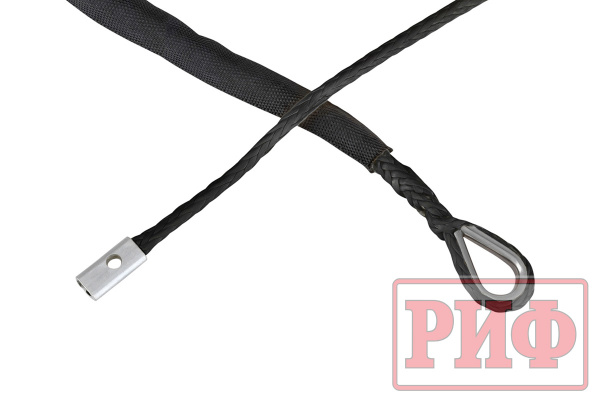 Трос для лебёдки синтетический РИФ 6 мм/15 м, черный