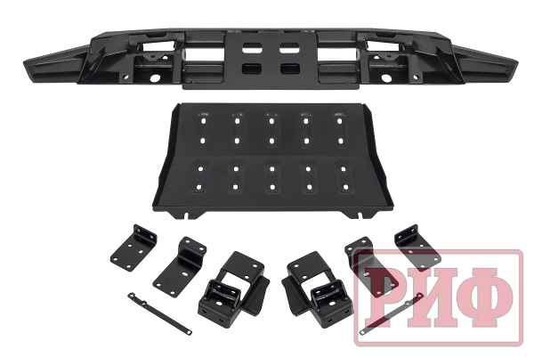 Бампер РИФ силовой передний Mitsubishi Pajero Sport 2015-2020 с защитой радиатора