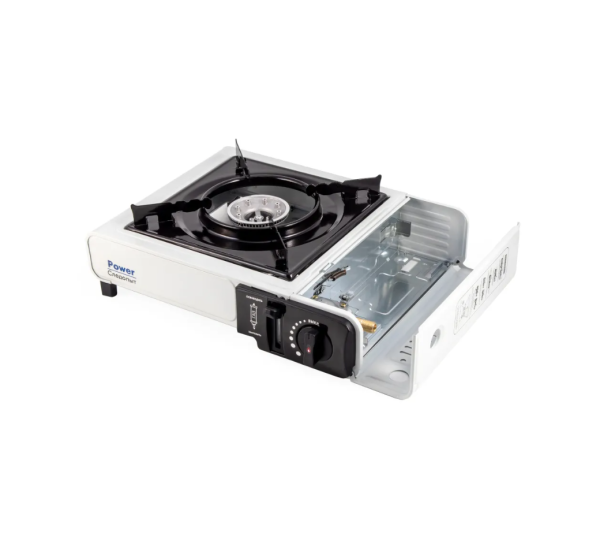 Плита газовая портативная "СЛЕДОПЫТ - PoweR" (с переходником), нержавеющая сталь
