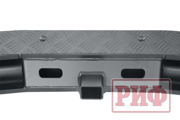 Бампер РИФ задний силовой/защита штатного бампера Mitsubishi Pajero Sport 2015-2020 c квадратом под фаркоп