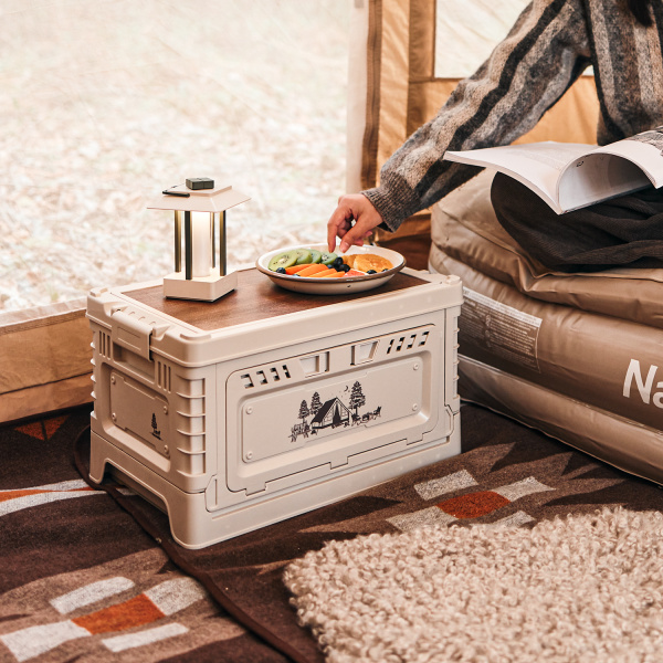 Ящик туристический Naturehike 25 л, трансформер, со столешницей, бежевый