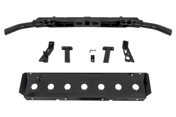 Бампер РИФ силовой передний Renault Duster 2015-2020 с квадратом под  фаркоп и защитой радиатора