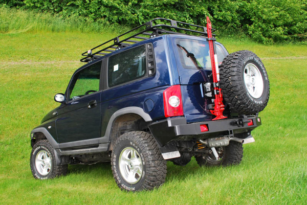 Бампер РИФ силовой задний Tagaz Tager с квадратом под фаркоп и калиткой