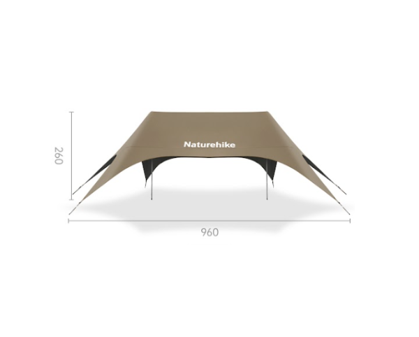 Тент кемпинговый Naturehike Cloud Skies (Yunxiao) 960 9.6х4,85 м., коричневый, блэкаут