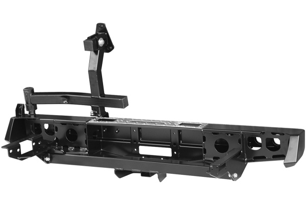 Бампер РИФ задний Toyota Hilux 2005-2014 с площ. под лебёдку, квад. под фаркоп, калиткой и фонарями