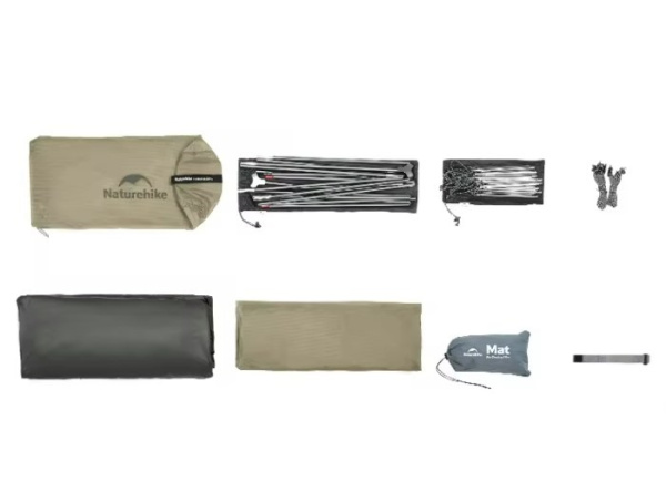 Палатка Naturehike Cloud Up Pro Si 2-местная, алюминиевый каркас, хаки