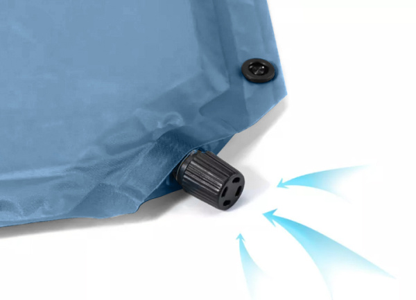 Коврик самонадувающийся Naturehike двойной,185х130х2,5 см, с подушками, голубой