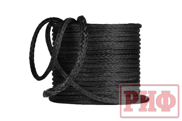 Трос для лебёдки синтетический РИФ 6 мм, черный