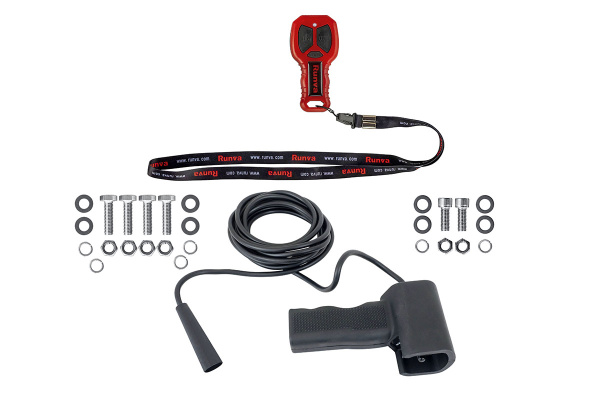 Лебёдка электрическая 12V Runva 9500 lbs 4350 кг высокоскоростная, влагозащищ., синтетический трос