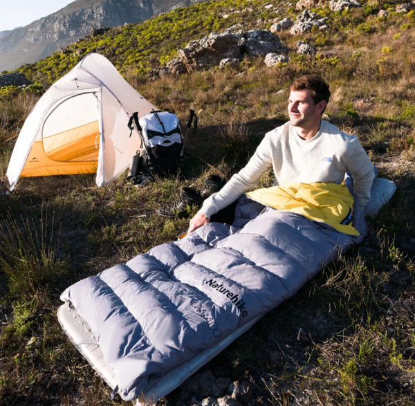 Мешок спальный Naturehike Ultralight CW400 M, 210х75 см, (правый) (ТК: +5C), серый