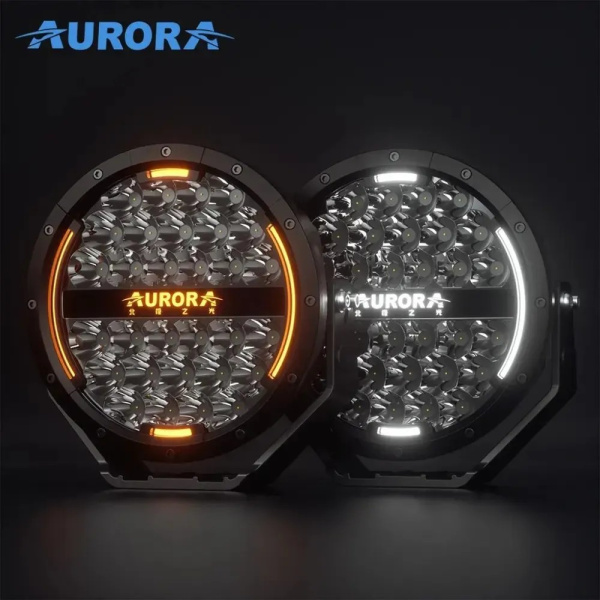 Светодиодные фары комбинированного света AURORA 178 мм 120W с ДХО (комплект 2 шт)