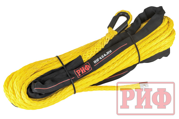 Трос для лебёдки синтетический РИФ 12 мм/26 м, желтый