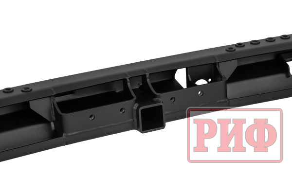 Бампер РИФ силовой задний Toyota Land Cruiser 200 2007-2015 c квадратом под фаркоп и калиткой