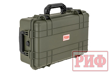 Кейс защитный ударопрочный РИФ 530х355х255 мм на колесах с телескопической ручкой IP67, цвет хаки