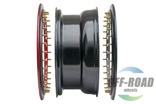 Диск усиленный УАЗ стальной черн. 5x139,7 8xR16 d110 ET-19 с двойн. бедлоком (красн.) барабан. торм.