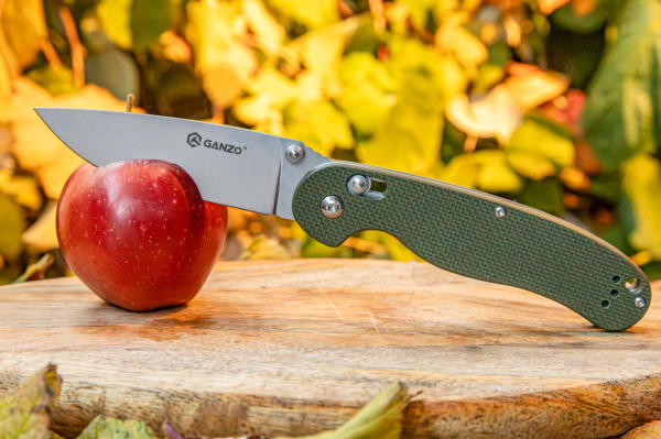 3 Нож складной GANZO, длина клинка 89 мм, сталь 440С, зеленый
