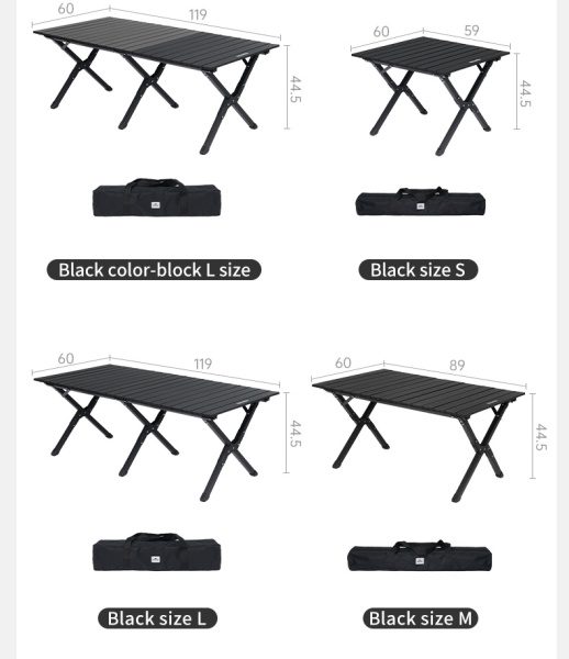 Стол туристический Naturehike Star Jane T01 складной, 119х60х44,5 см, с Х-образными ножками, черный.