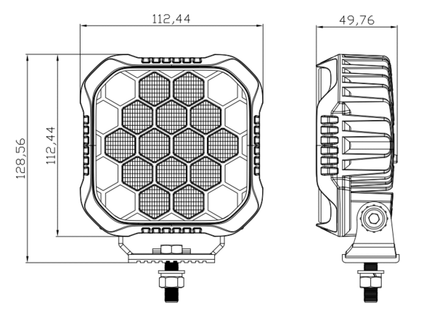 Фара рабочего света РИФ 112x112x50 мм 90W LED