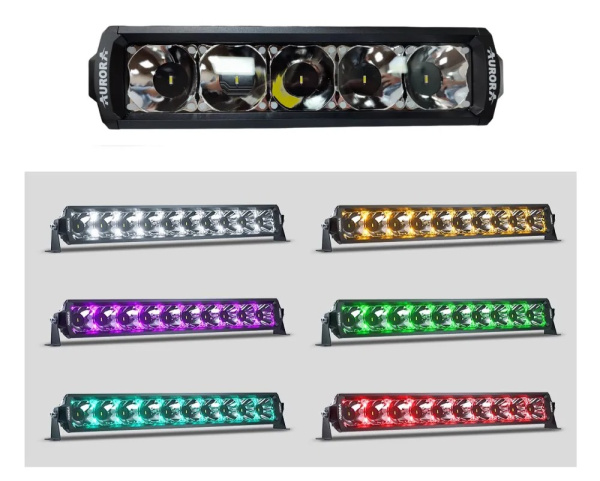 Светодиодная фара дальнего света AURORA 254 мм 75W с RGB подсветкой