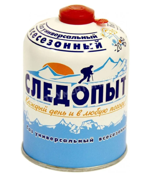 Баллон газовый резьбовой СЛЕДОПЫТ 450 гр., всесезонный