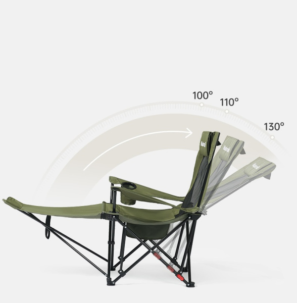 Кресло туристическое Naturehike Nightfall T05, 147х78,5х82 / 89 см, складное, до 150 кг. зеленое