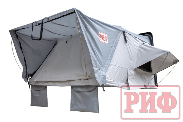 Палатка на крышу автомобиля РИФ Hard RT03-165W, корпус белый, тент серый