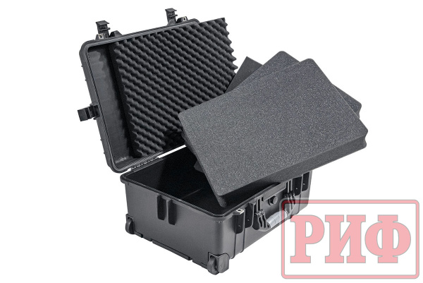 Кейс защитный ударопрочный РИФ 560х455х265 мм на колесах с телескопической ручкой Кейс защитный ударопрочный РИФ 560х455х265 мм на колесах с телескопической ручкой