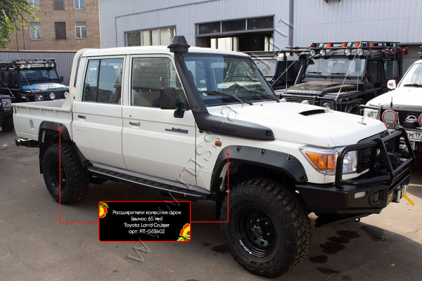 Расширители колесных арок Toyota Land Cruiser 79 2007- (вынос 65 мм)