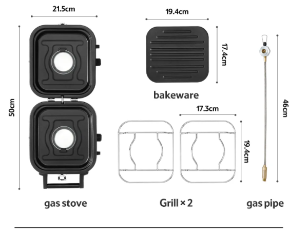 1 Плита газовая Naturehike, портативная, двойная, складная