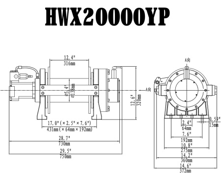 Лебёдка гидравлическая Runva 20000 lbs 9072 кг