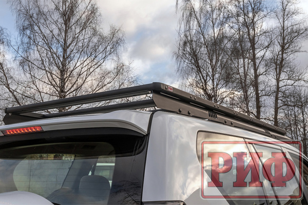 Багажник экспедиционный (платформа) алюминиевый РИФ 1150x2080 мм для TLC Prado 150 (с крепежом)