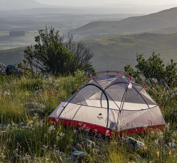 Палатка Naturehike Star-River Si 2-местная, алюминиевый каркас, сверхлегкая, серо-красная