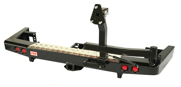 Бампер РИФ задний УАЗ Патриот 2015+ с квадратом под фаркоп, фонарями и калиткой стандарт