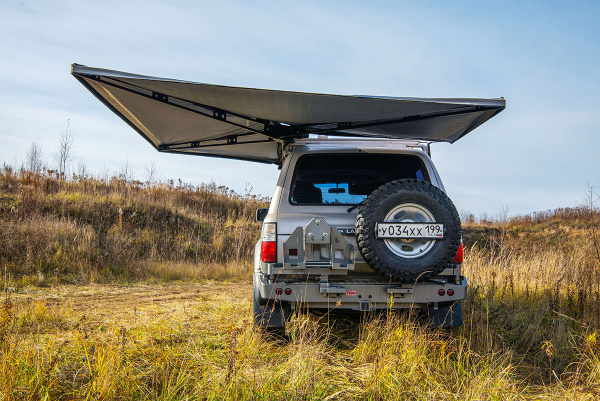 Маркиза автомобильная РИФ веерная, безопорная 2,3х2 м (левая)