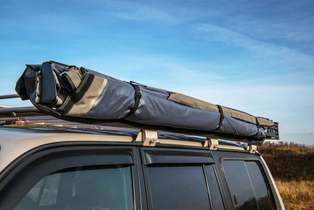 Маркиза автомобильная РИФ веерная, безопорная 2,3х2 м (левая)