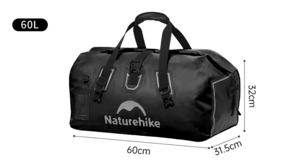 1 Гермосумка Naturehike 60 л ПВХ (черная)