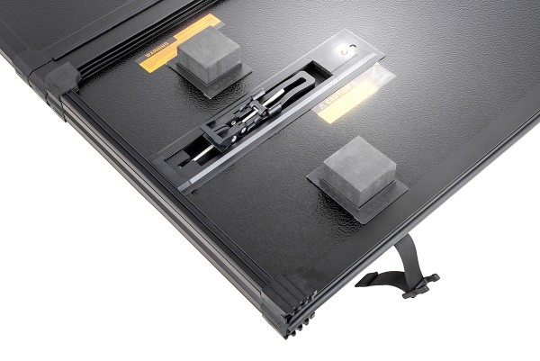 Крышка кузова РИФ для Sollers ST6, трёхсекционная 1590х1600 мм, алюминиевая, черная