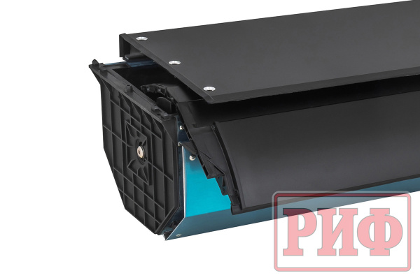 Крышка кузова РИФ для Mitsubishi L200 2015-2023, роллета раздвижная 1572х1533 мм, алюминиевая, черная