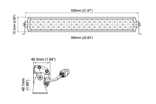 Фара комбинированного света AURORA 508 мм 200W LED