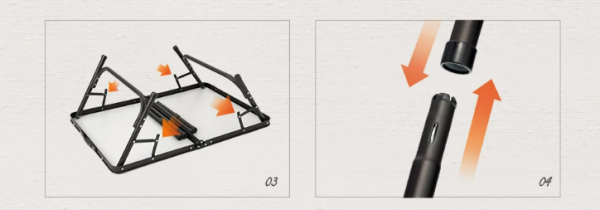 Стол туристический Naturehike складной, 90х60х37 см, с разборными ножками, коричневый