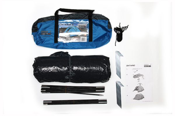 Палатка High Peak Ontario 3 305х180х120 см. (Синий/серый)