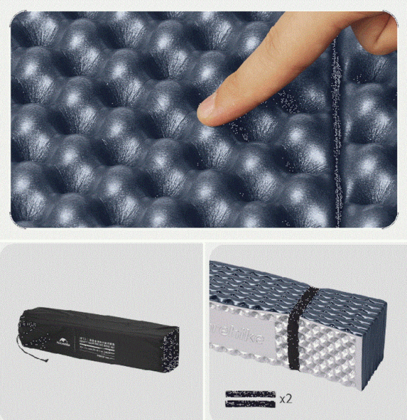 Коврик туристический Naturehike 200х65х2 см. IXPE, серо-голубой