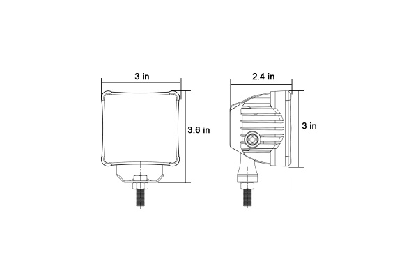 Фары дальнего света AURORA 76x76 мм 30W LED с RGB подсветкой