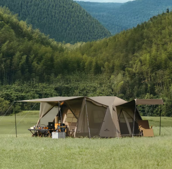 Палатка Naturehike Village 13 Ultimate Edition автоматическая 5-8-местная, с верандой, коричневая