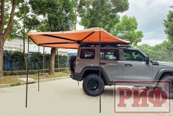 Маркиза автомобильная РИФ веерная, безопорная 2,5х2,5 м (правая)