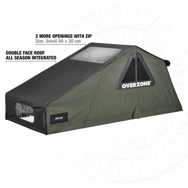 Палатка на крышу автомобиля AUTOHOME OVERZONE SMALL STANDARD, тент песочный, лестница 220 мм